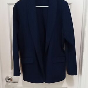 Susan Graver Blue Blazer Unstructured Cardigan Style